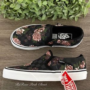 vans asher floral checkerboard